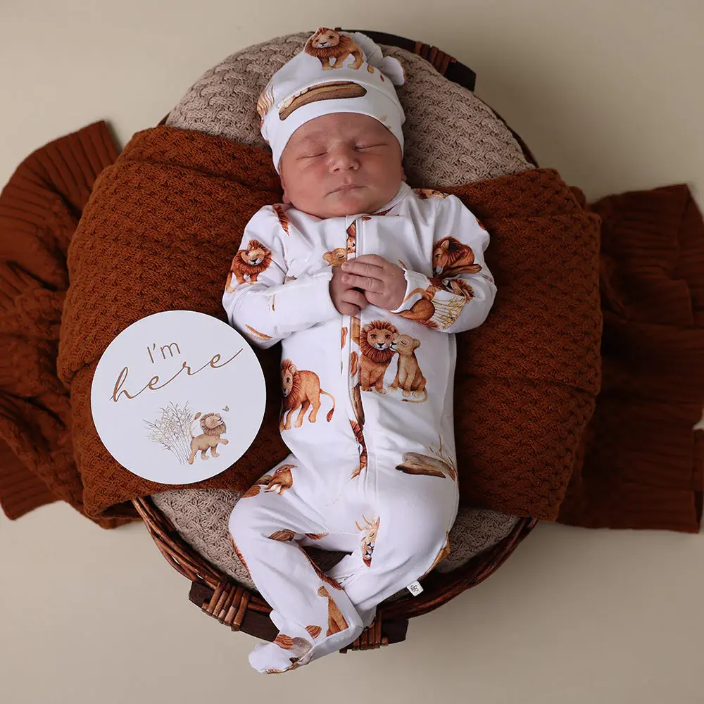 Snuggle Hunny Kids Snuggle Hunny Lion Organic Snuggle Sleepsuit Zip Footie
