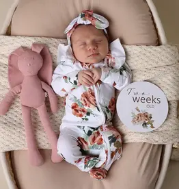 Snuggle Hunny Kids Snuggle Hunny Organic Snuggle Sleepsuit Zip Footie with Frill - Rosebud