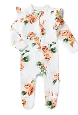 Snuggle Hunny Kids Snuggle Hunny Organic Snuggle Sleepsuit Zip Footie with Frill - Rosebud