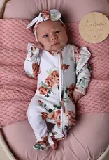 Snuggle Hunny Kids Snuggle Hunny Organic Snuggle Sleepsuit Zip Footie with Frill - Rosebud