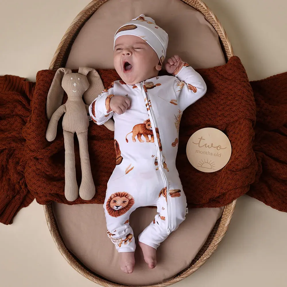 Snuggle Hunny Kids Snuggle Hunny Lion Organic Snugglesuit Convertible Romper