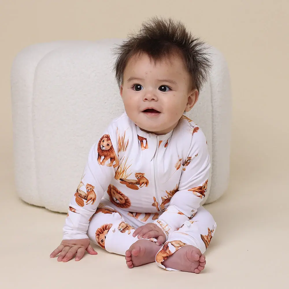 Snuggle Hunny Kids Snuggle Hunny Lion Organic Snugglesuit Convertible Romper