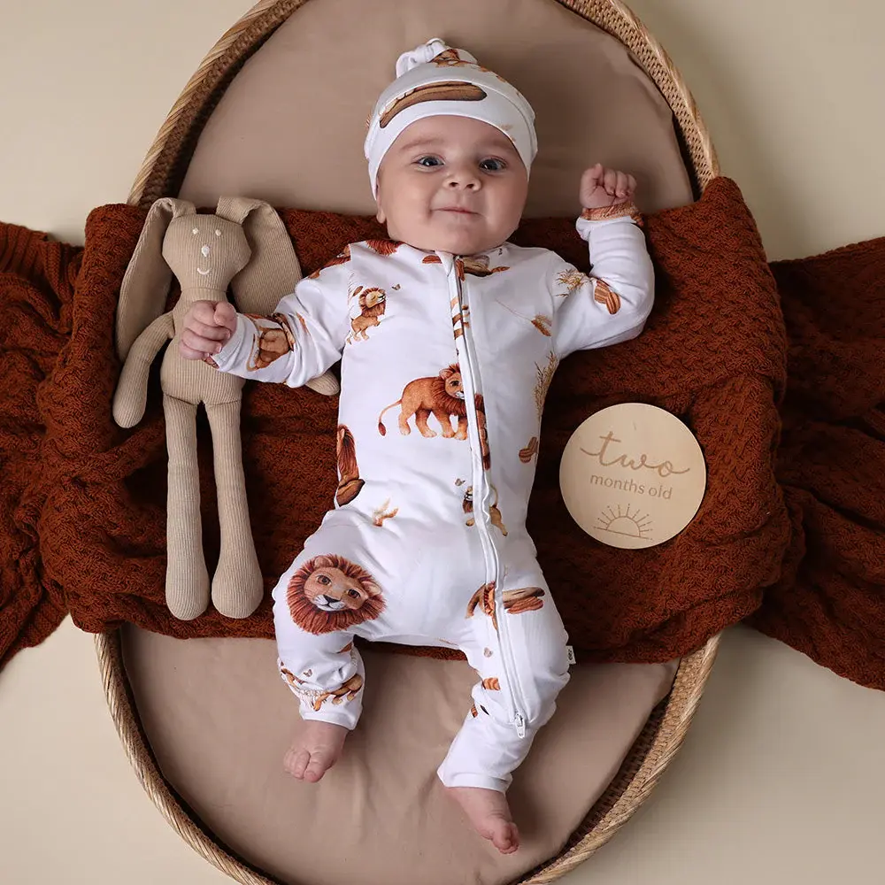 Snuggle Hunny Kids Snuggle Hunny Lion Organic Snugglesuit Convertible Romper