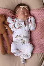 Snuggle Hunny Kids Snuggle Hunny Organic Snuggle Sleepsuit Zip Footie with Frill - Pony Pals