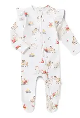 Snuggle Hunny Kids Snuggle Hunny Organic Snuggle Sleepsuit Zip Footie with Frill - Pony Pals
