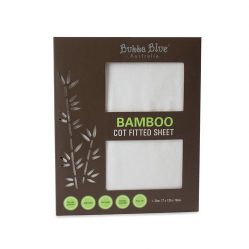Bubba Blue Bubba Blue Bamboo White Cot Fitted Sheet