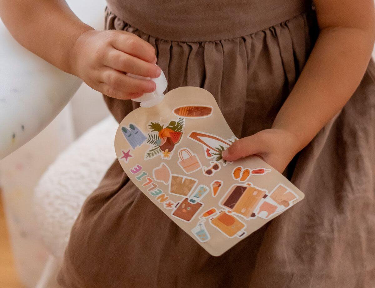 Cherub Baby Cherub Baby Customizable Reusable Food Pouches with Name Labels/Stickers 150ml 5PK Big Explorer