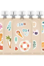 Cherub Baby Cherub Baby Customizable Reusable Food Pouches with Name Labels/Stickers 150ml 5PK Summer Vibes