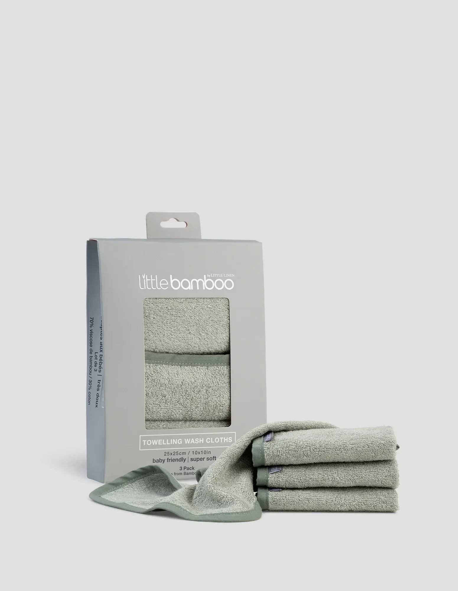Little Bamboo Little Bamboo Towelling Wash Cloths 3 Pack