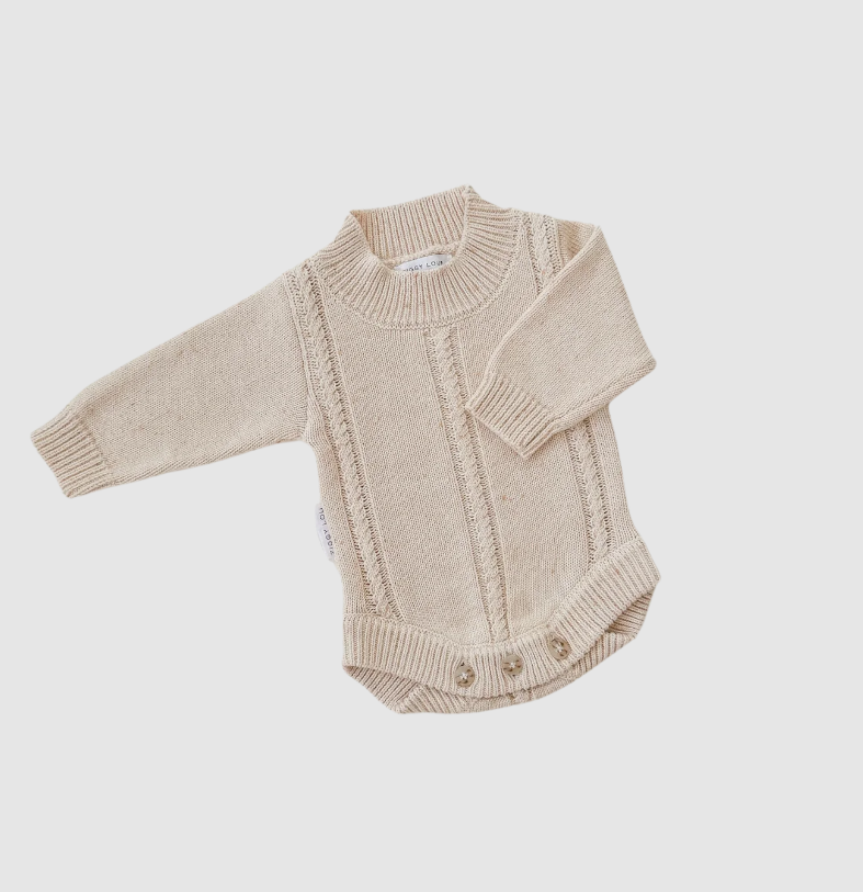 Ziggy Lou Ziggy Lou Heirloom Romper Biscotti Fleck