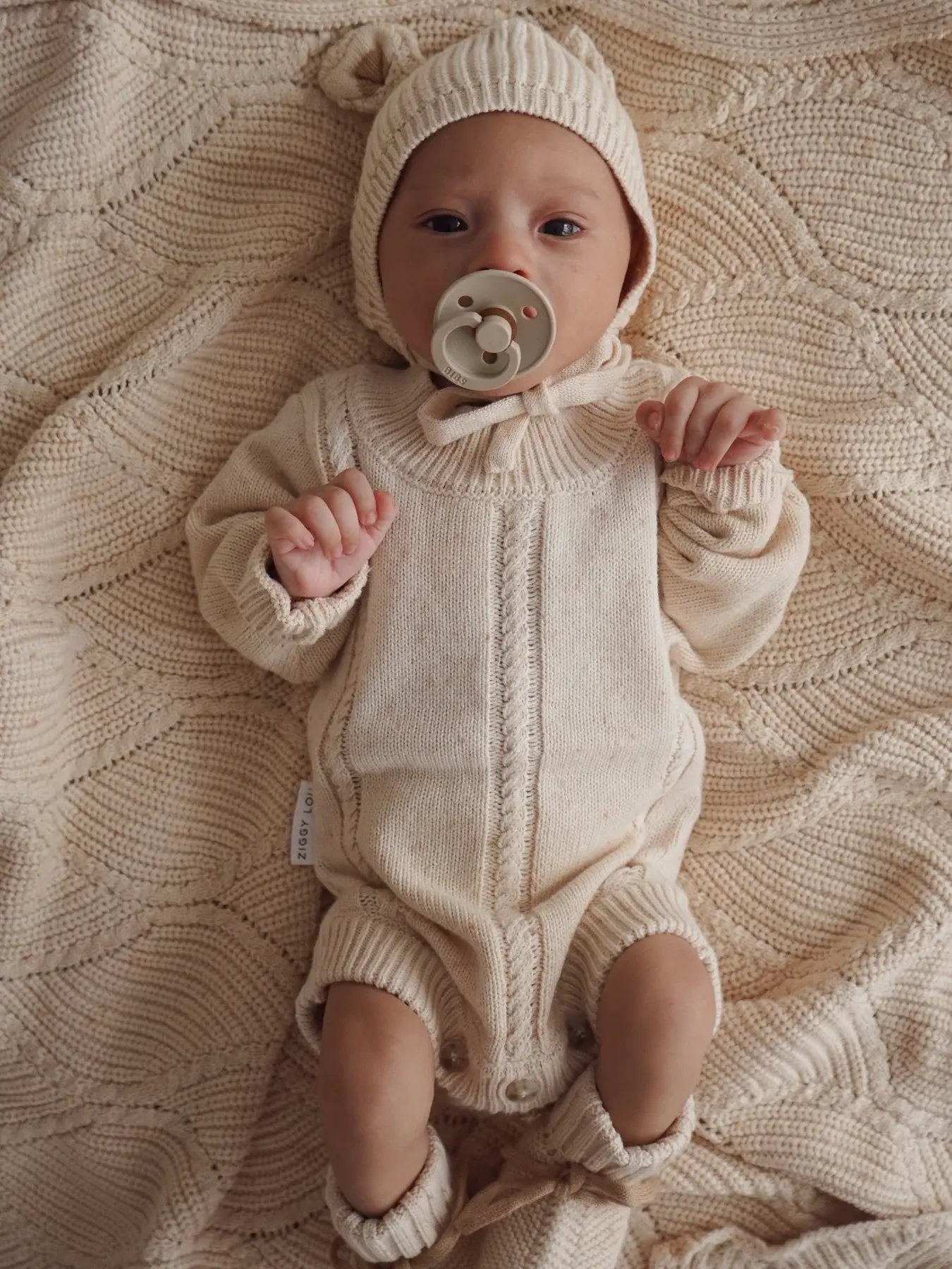 Ziggy Lou Ziggy Lou Heirloom Romper Biscotti Fleck