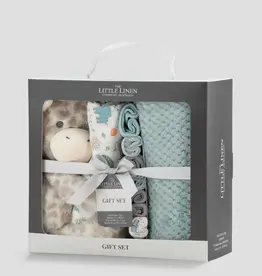 Little Linen Little Linen Boxed Gift Set Savanna Giraffe