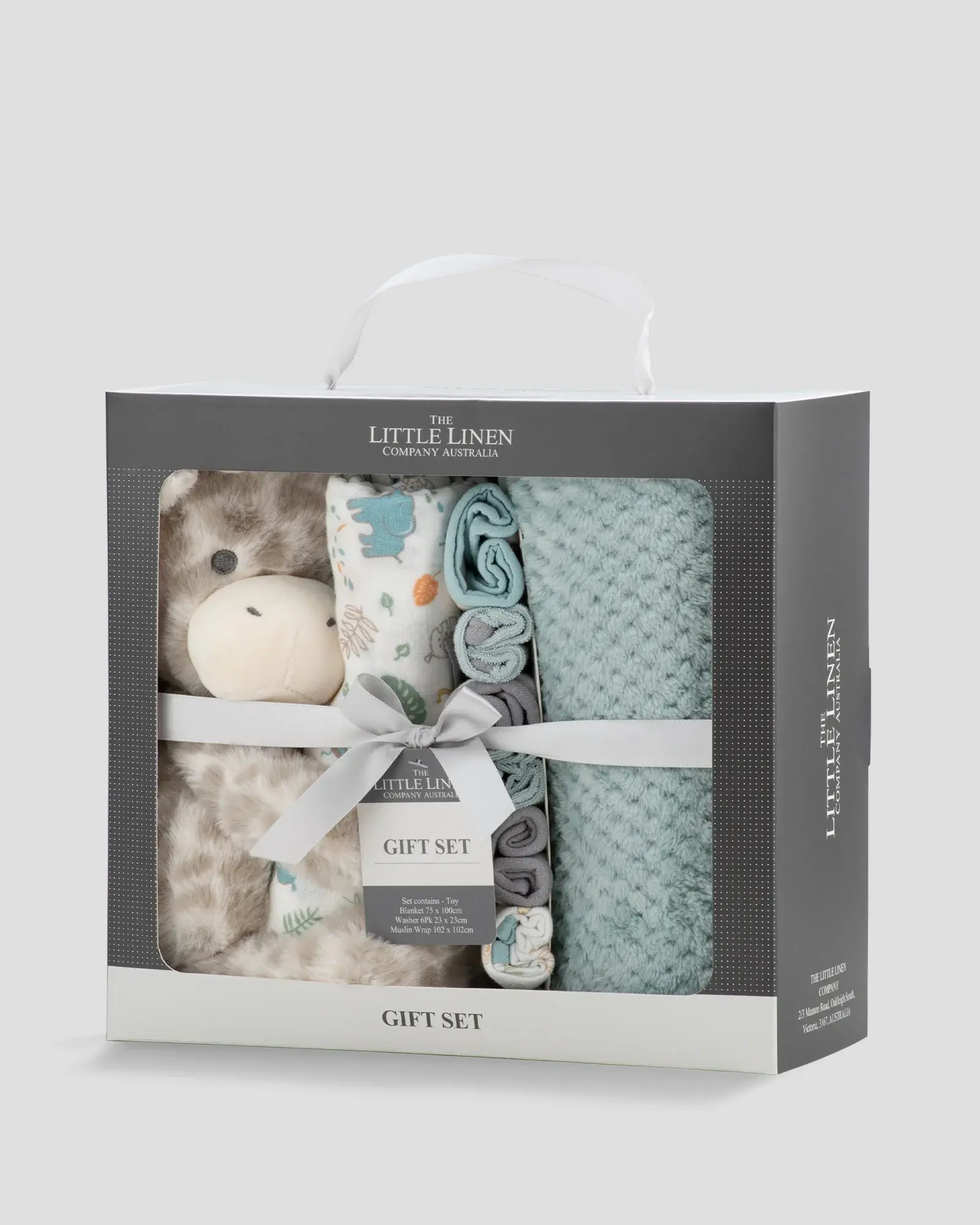 Little Linen Little Linen Boxed Gift Set Savanna Giraffe