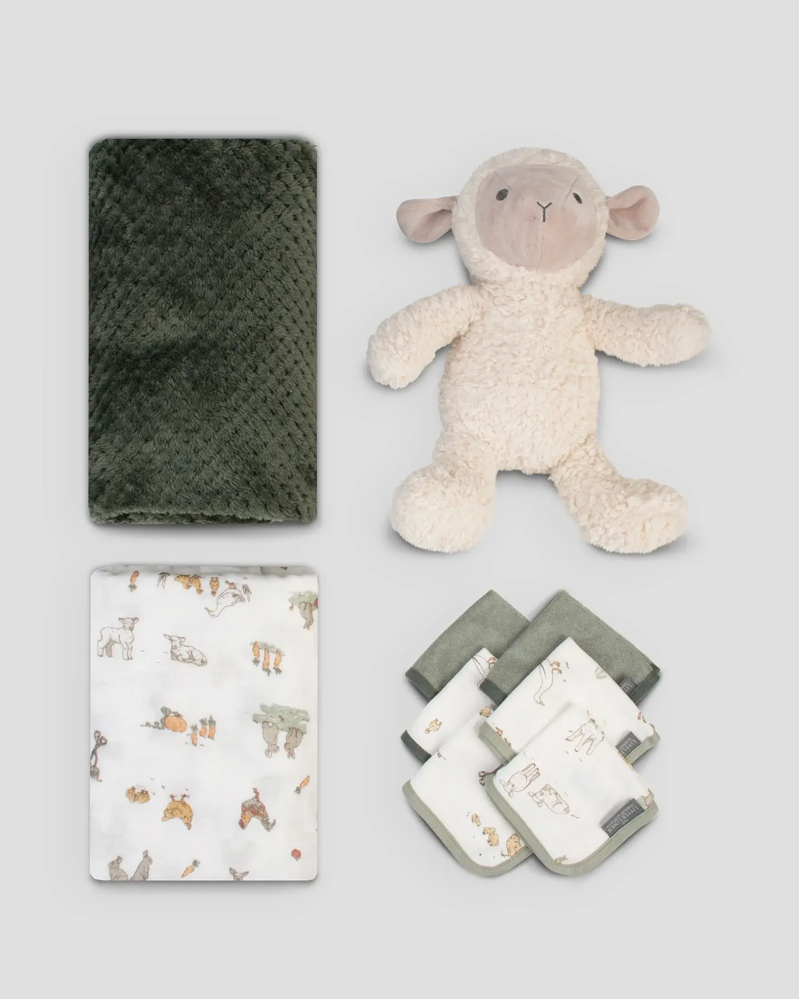 Little Linen Little Linen Boxed Gift Set Farmyard Lamb