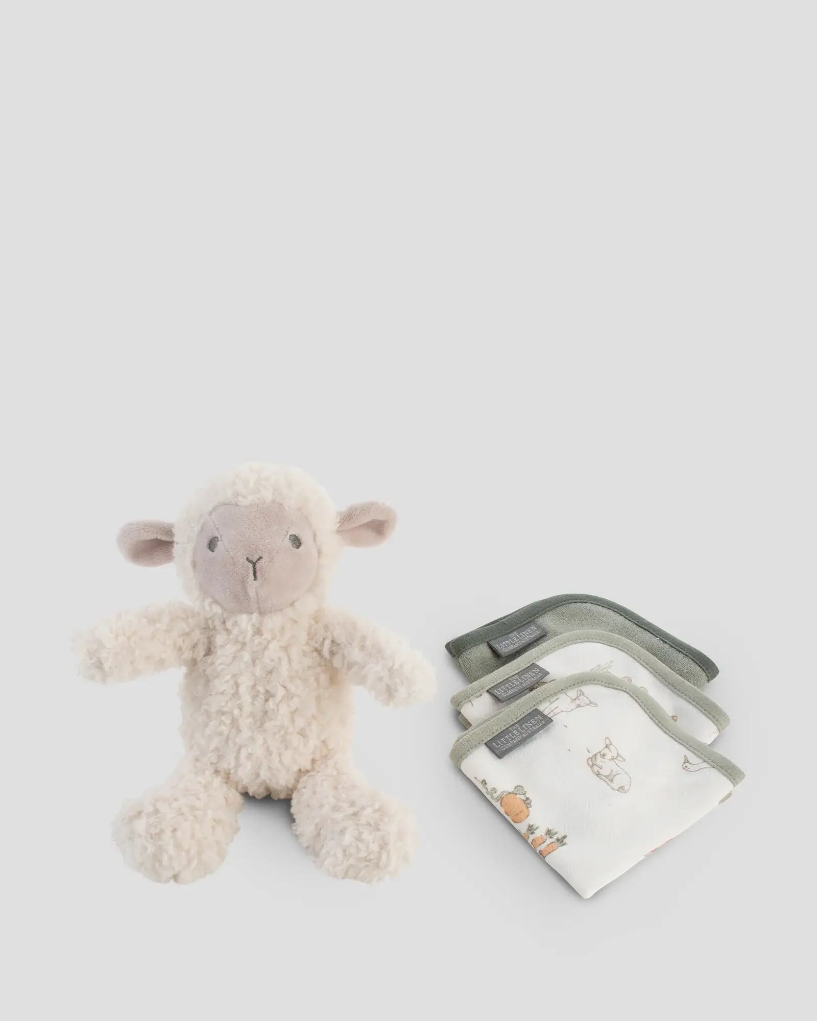 Little Linen Little Linen Plush Toy & Washers Farmyard Lamb