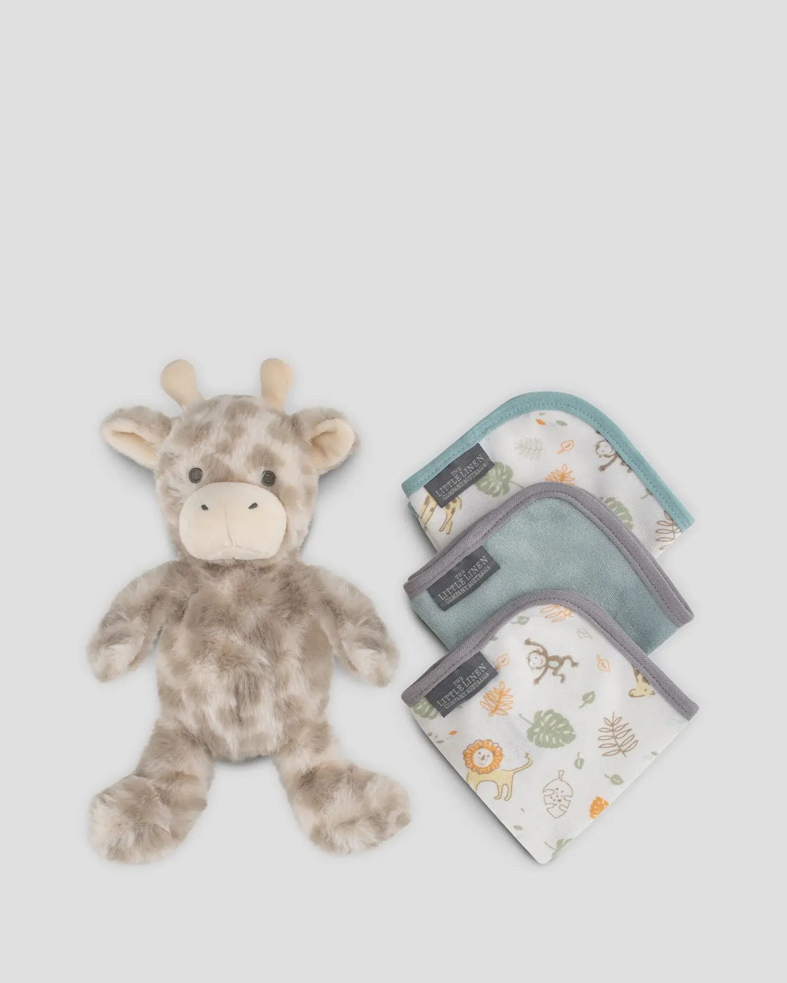 Little Linen Little Linen Plush Toy & Washers Savanna Giraffe