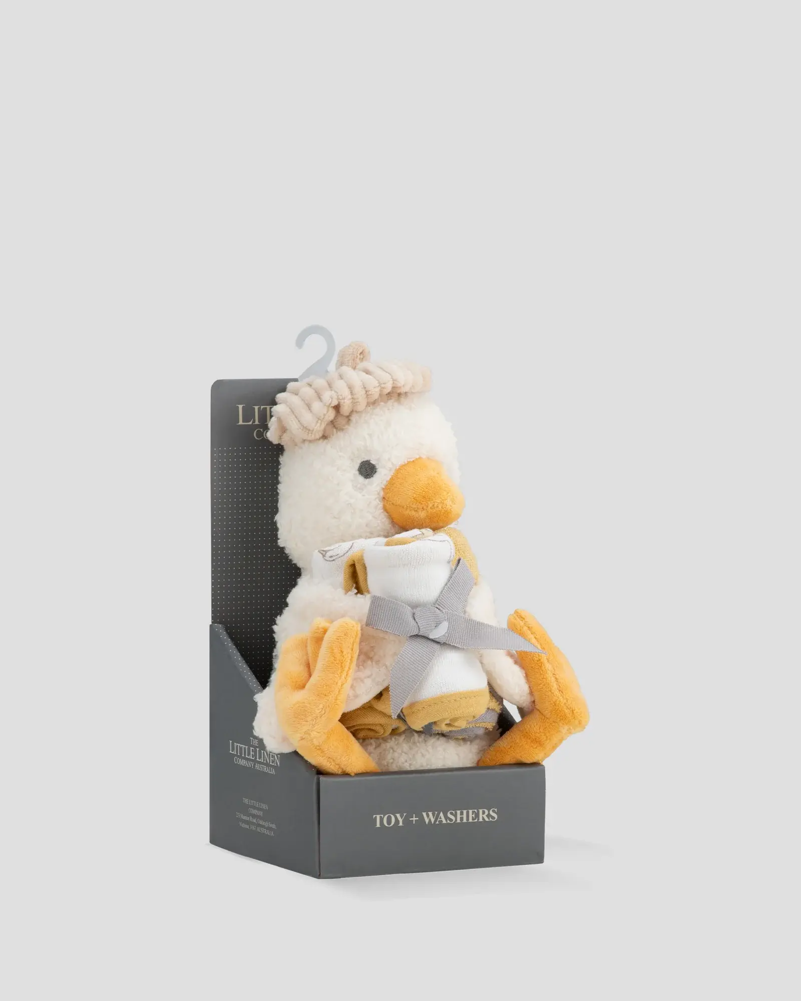 Little Linen Little Linen Plush Toy & Washers Fuzzy Duck