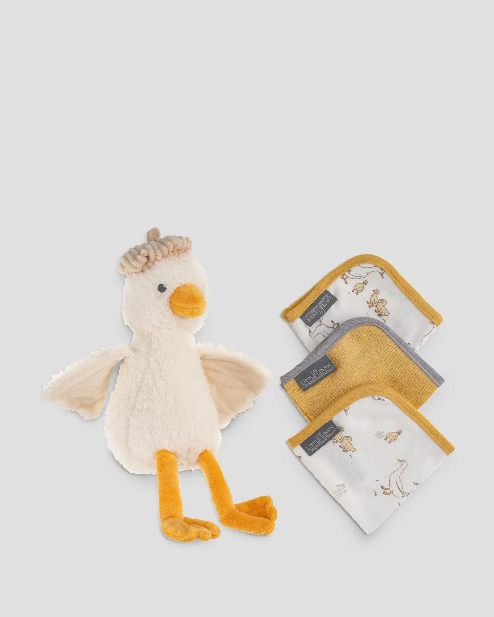 Little Linen Little Linen Plush Toy & Washers Fuzzy Duck