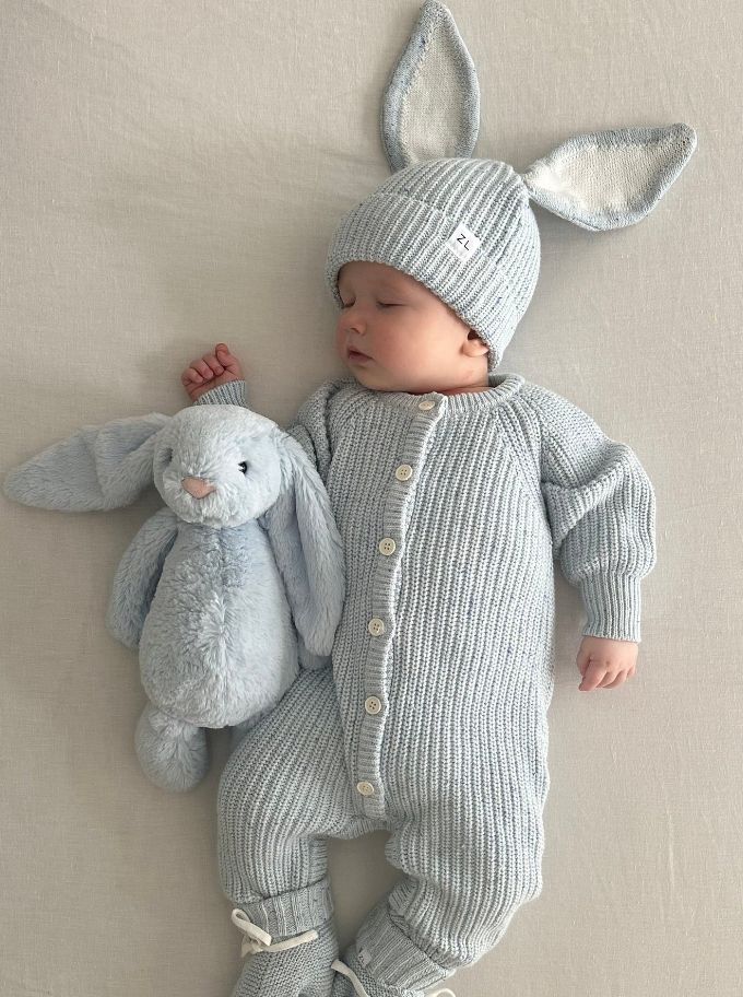 Ziggy Lou Ziggy Lou Classic Knit Romper Aero Fleck