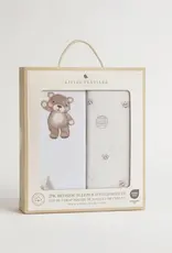 Living Textiles Living Textiles 2 Pack Organic Jersey Bedside Sleeper Fitted Sheets - Cuddly Bear