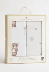 Living Textiles Living Textiles 2-pack Jersey Cot Fitted Sheet Cuddly Bear