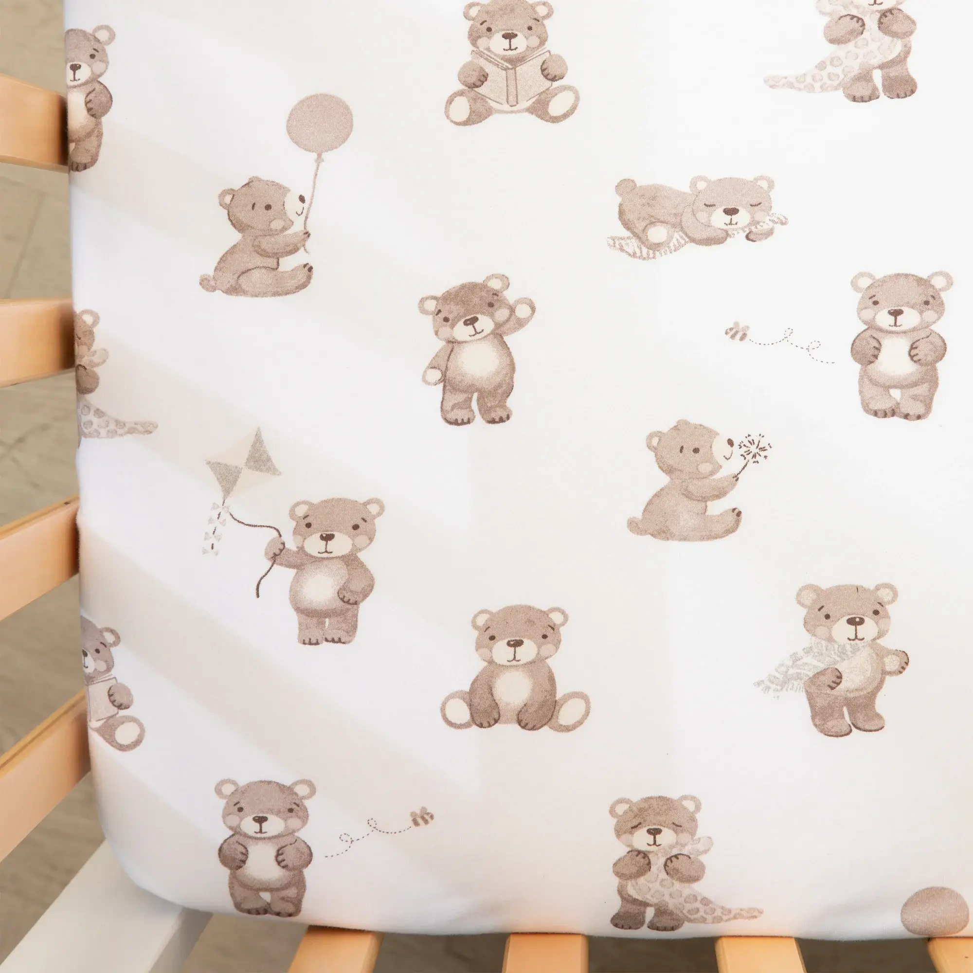 Living Textiles Living Textiles 2-pack Jersey Cot Fitted Sheet Cuddly Bear