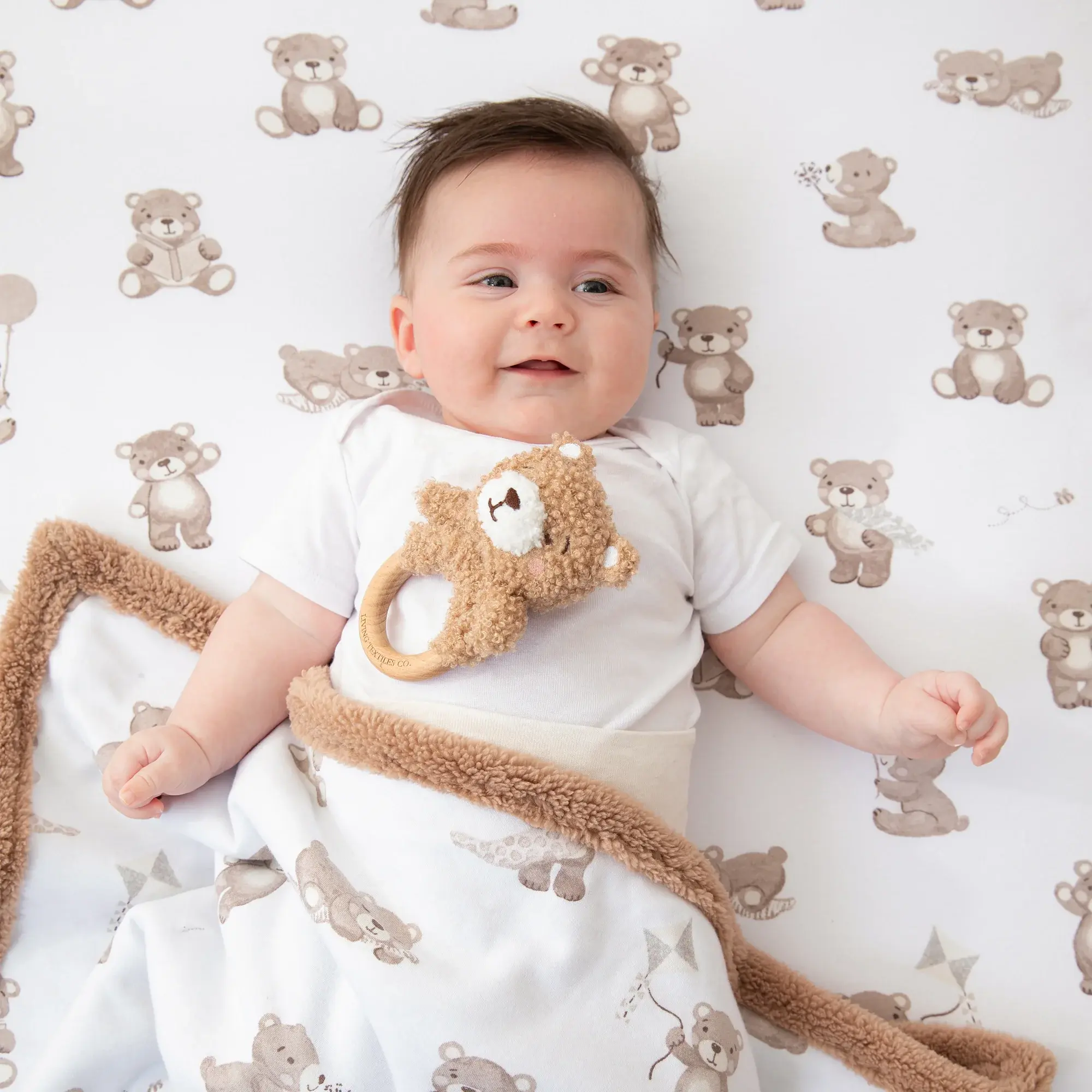 Living Textiles Living Textiles 2-pack Jersey Cot Fitted Sheet Cuddly Bear