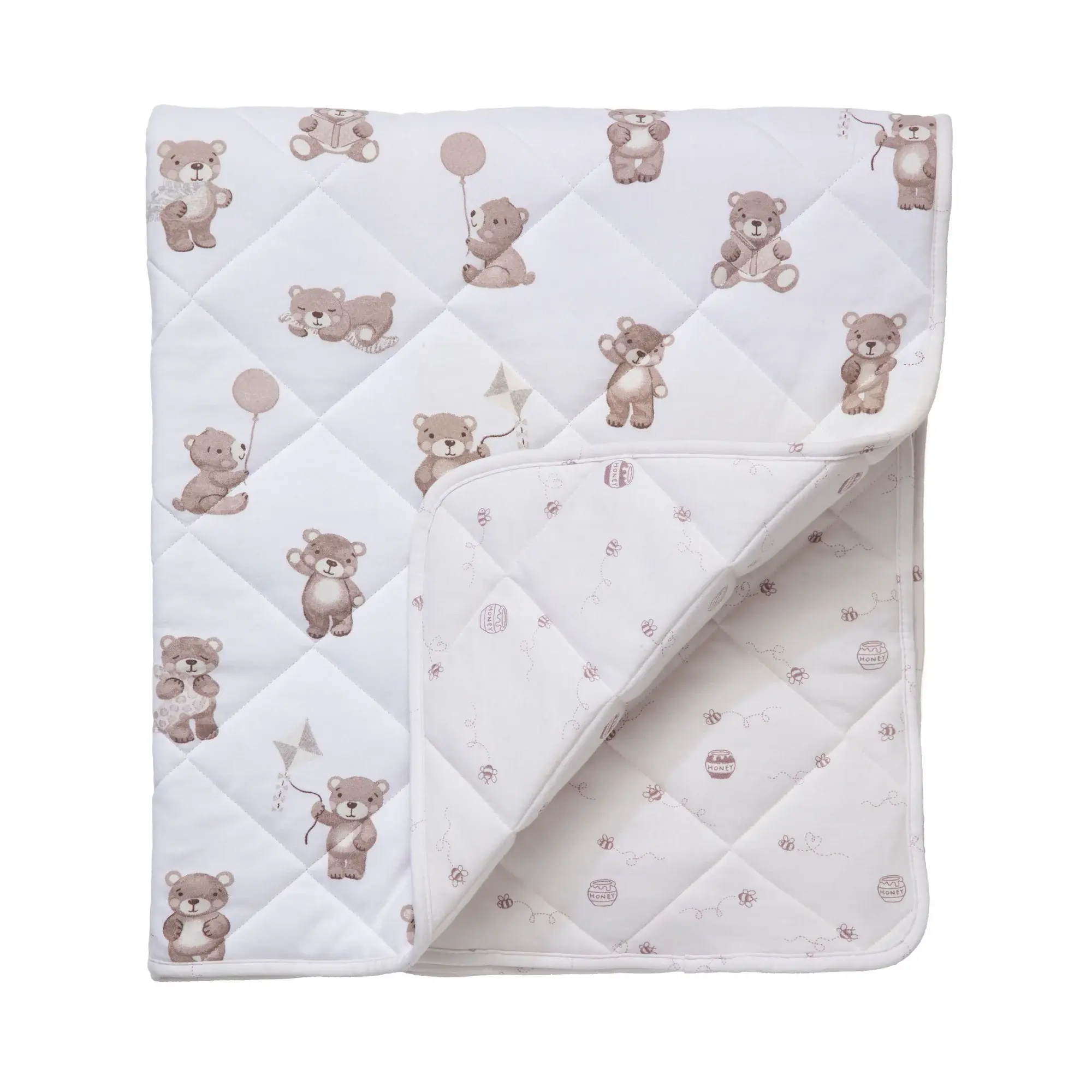 Living Textiles Living Textiles Reversible Quilted Cot Comforter - Cuddly Bear