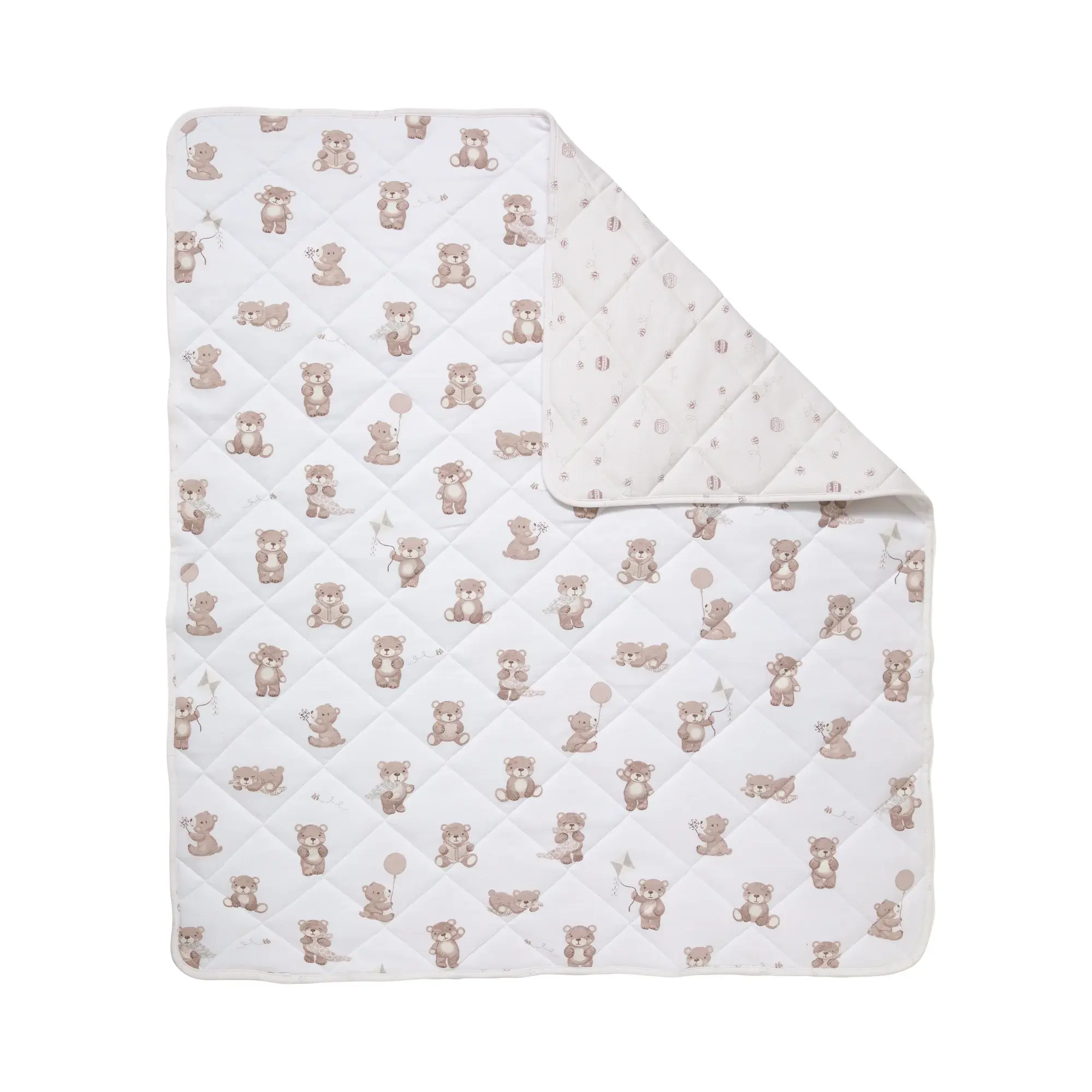 Living Textiles Living Textiles Reversible Quilted Cot Comforter - Cuddly Bear