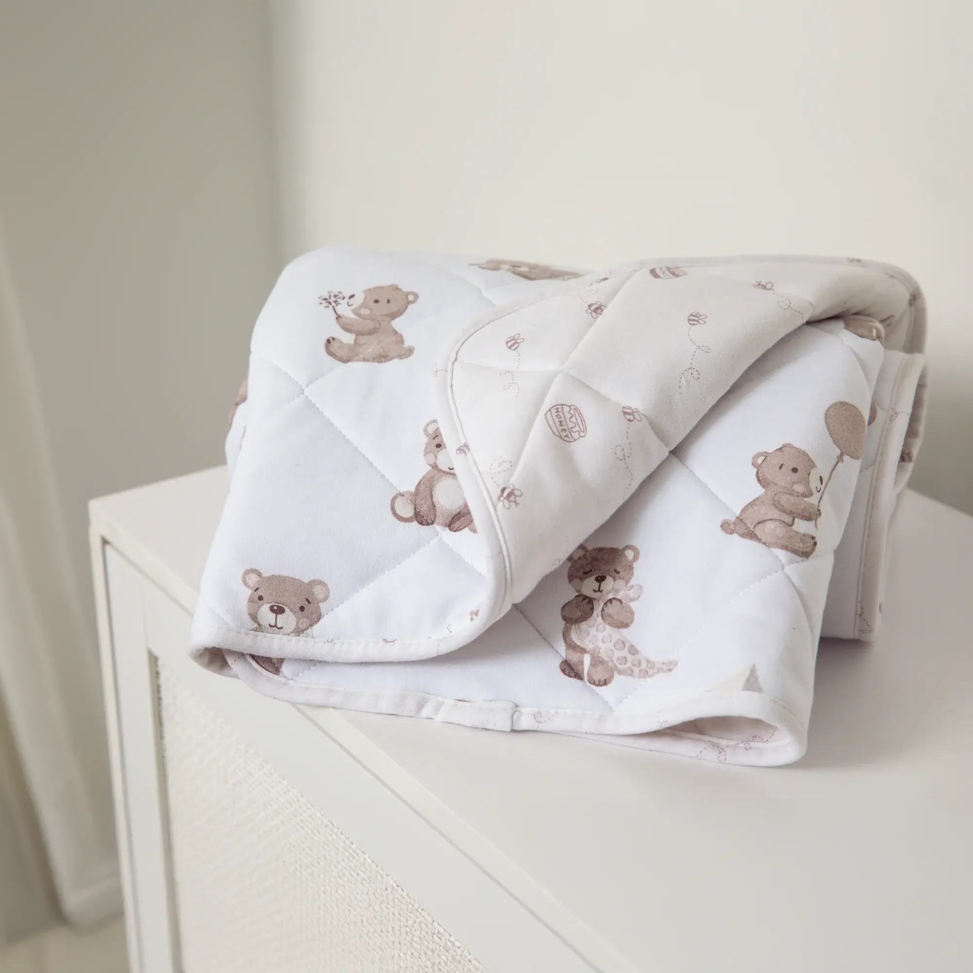Living Textiles Living Textiles Reversible Quilted Cot Comforter - Cuddly Bear