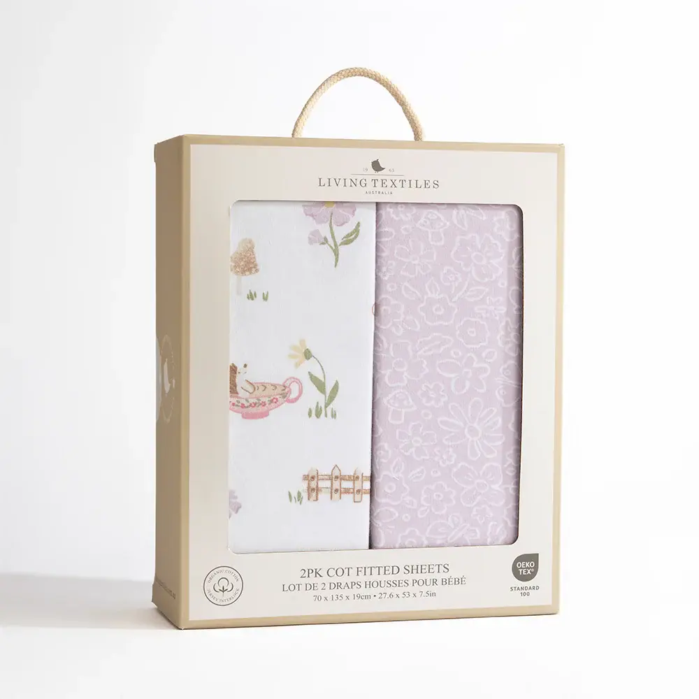 Living Textiles Living Textiles Organic Cot Fitted Sheet 2 Pack - Whimsical Wonderland