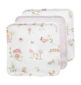 Living Textiles Living Textiles Organic Wash Cloths 3 Pack - Whimsical Wonderland
