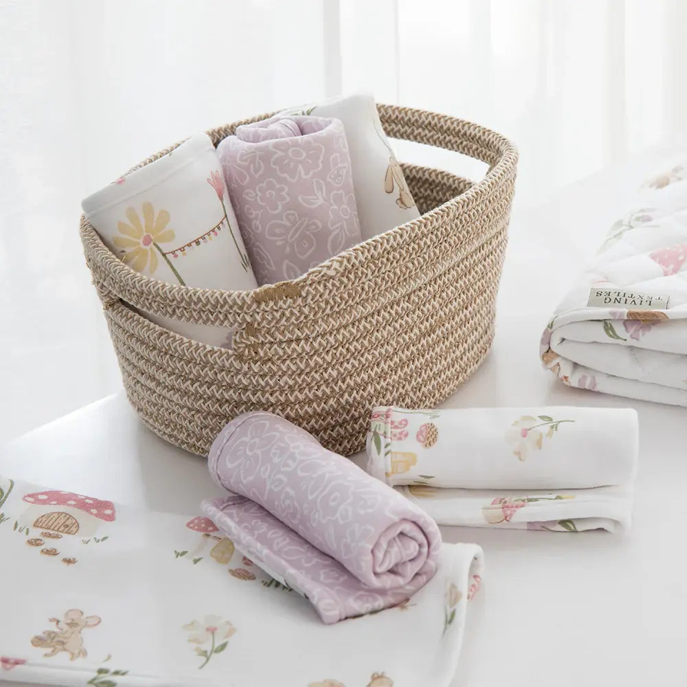 Living Textiles Living Textiles Organic Wash Cloths 3 Pack - Whimsical Wonderland
