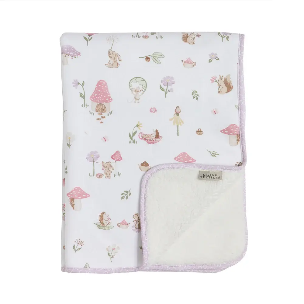 Living Textiles Living Textiles Jersey Sherpa Pram Blanket - Whimsical Wonderland