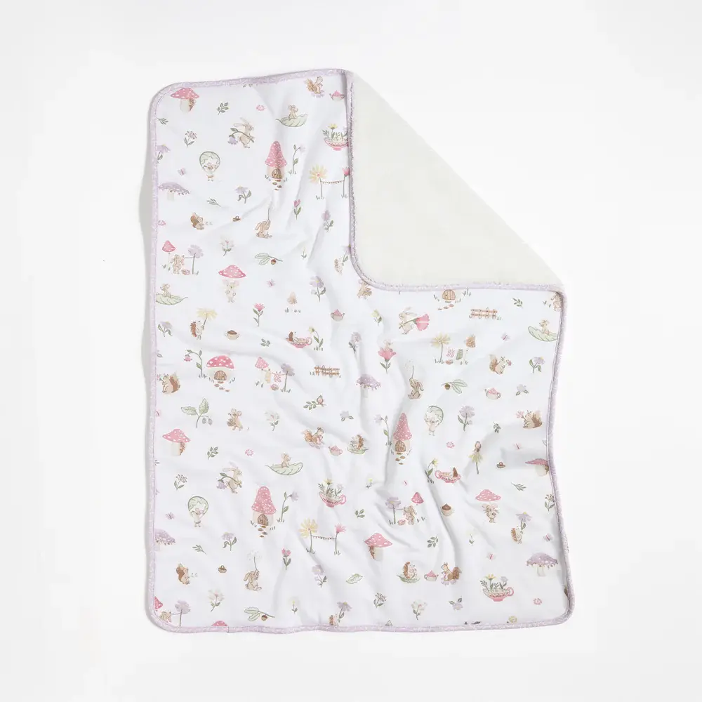 Living Textiles Living Textiles Jersey Sherpa Pram Blanket - Whimsical Wonderland