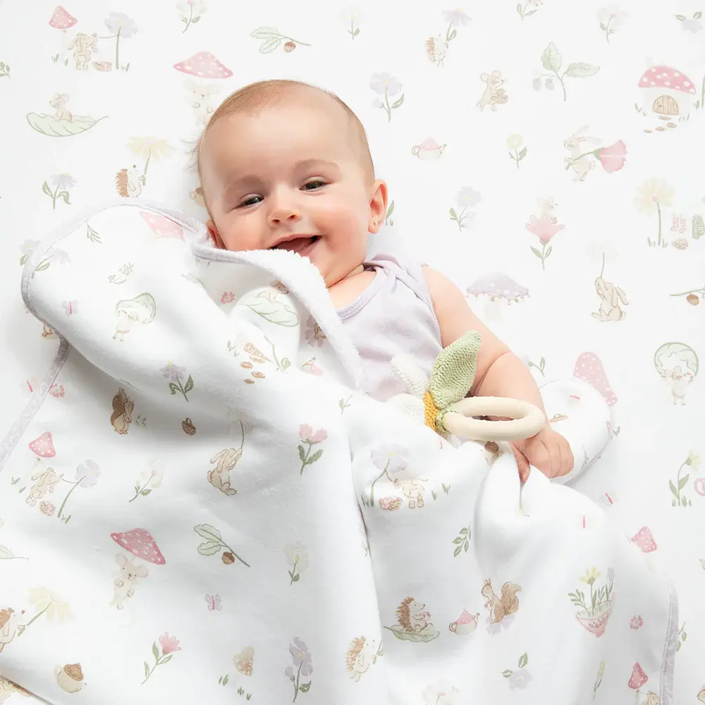 Living Textiles Living Textiles Jersey Sherpa Pram Blanket - Whimsical Wonderland
