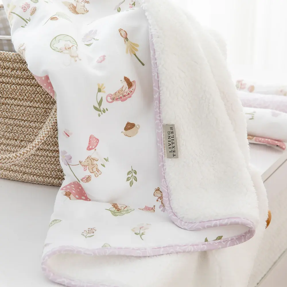 Living Textiles Living Textiles Jersey Sherpa Pram Blanket - Whimsical Wonderland