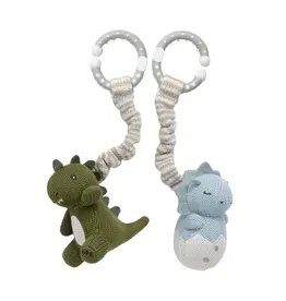 Living Textiles Living Textiles 2pk Stroller Toy - Dinosaurs