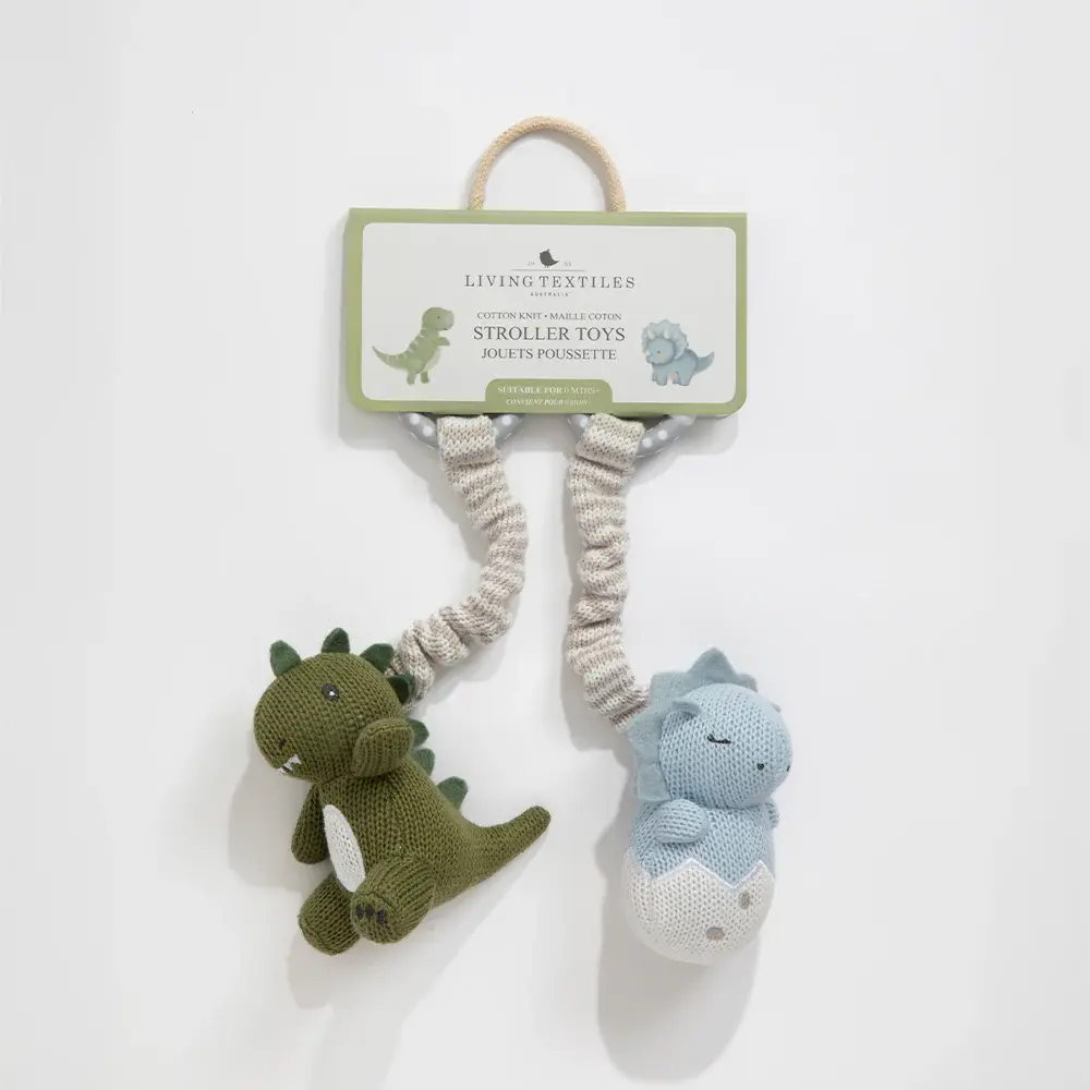 Living Textiles Living Textiles 2pk Stroller Toy - Dinosaurs