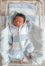 Indigo Dreams Indigo Dreams Chunky Knit Hooded Romper Polar Blue