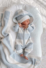 Indigo Dreams Indigo Dreams Chunky Knit Hooded Romper Polar Blue