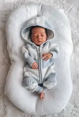 Indigo Dreams Indigo Dreams Chunky Knit Hooded Romper Polar Blue