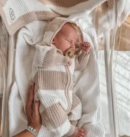 Indigo Dreams Indigo Dreams Chunky Knit Hooded Romper Oat