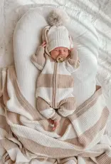 Indigo Dreams Indigo Dreams Chunky Knit Hooded Romper Oat