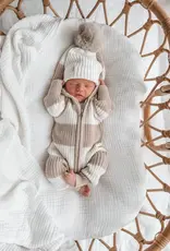 Indigo Dreams Indigo Dreams Chunky Knit Hooded Romper Oat