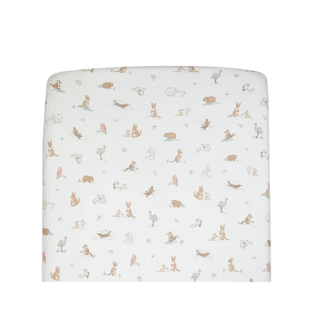 Living Textiles Living Textiles 1-pack Port-a-cot Fitted Sheet - Australiana