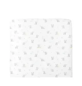 Living Textiles Living Textiles 1-pack Port-a-cot Fitted Sheet - Elephant Playtime