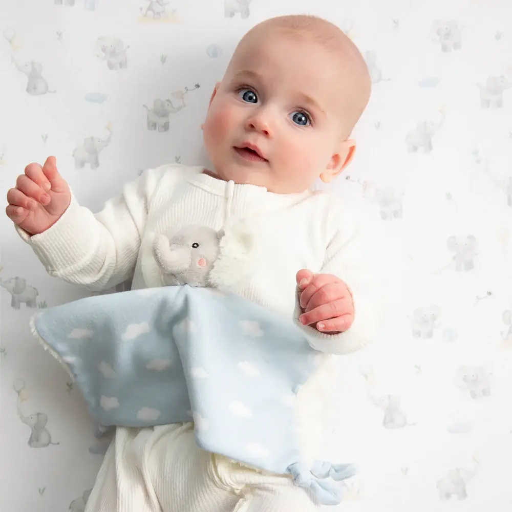 Living Textiles Living Textiles 1-pack Port-a-cot Fitted Sheet - Elephant Playtime