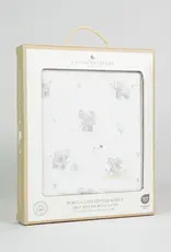 Living Textiles Living Textiles 1-pack Port-a-cot Fitted Sheet - Elephant Playtime