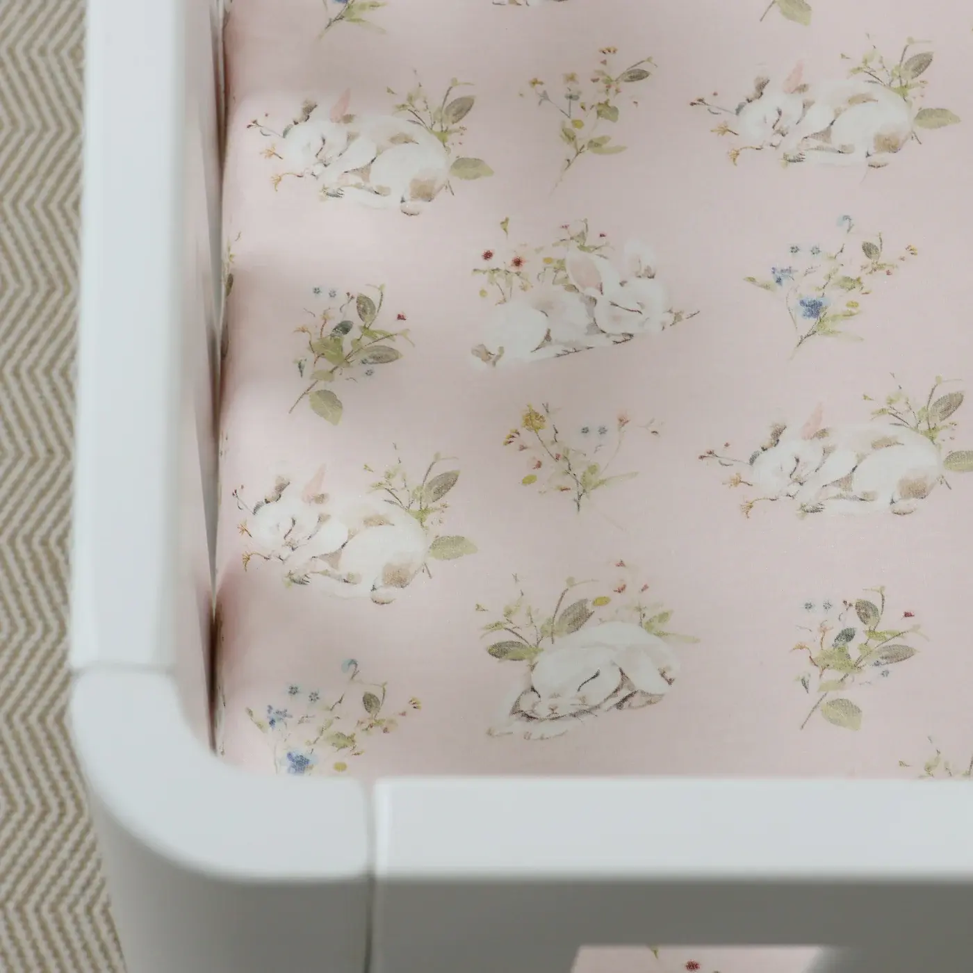 Bubba Blue Bubba Blue Sleeping Bunny Jersey Cot Fitted Sheet